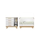 Ver imagem 4 de Quarto de Bebê Berço com Capitonê e Cômoda com Janelas 100% MDF Retrô Kakau Espresso Móveis Branco/Brilho/Amêndoa