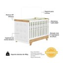 Ver imagem 6 de Quarto de Bebê Berço com Capitonê e Cômoda com Janelas 100% MDF Retrô Kakau Espresso Móveis Branco/Brilho/Amêndoa