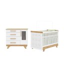 Ver imagem 3 de Quarto de Bebê Berço com Capitonê e Cômoda com Janelas 100% MDF Retrô Kakau Espresso Móveis Branco/Brilho/Amêndoa