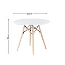 Ver imagem 3 de Conjunto Mesa 90cm + 4 Cadeiras Charles Eames Eiffel Trevisul - Branco