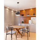 Ver imagem 1 de Conjunto Sala de Jantar Mesa Lisboa 4 Cadeiras Alloa Madeira Maciça Marrom/Cinza Yescasa Bege