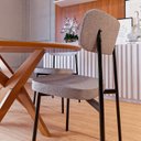 Ver imagem 2 de Conjunto Sala de Jantar Mesa Lisboa 4 Cadeiras Alloa Madeira Maciça Marrom/Cinza Yescasa Bege