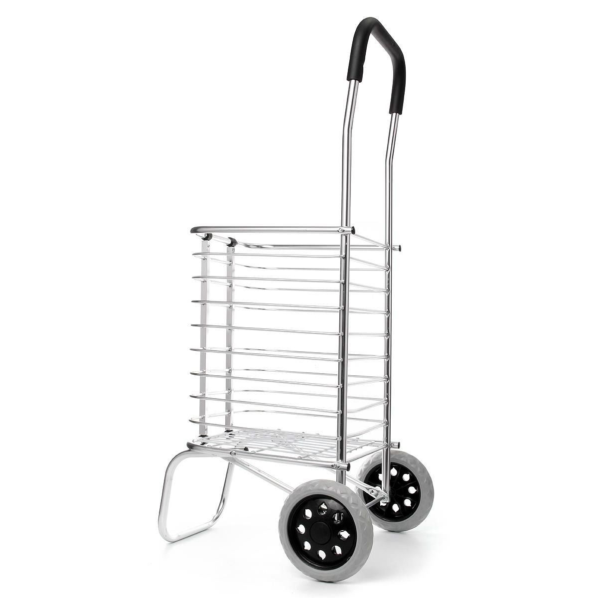 Carrinho de Mão Dobravel Aluminio Feira Compras Portátil Transporte - 4