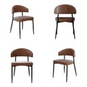 Ver imagem 4 de Conjunto Mesa Lisboa Tampo Redondo Madeira Maciça 4 Cadeiras Bless Estofadas Marrom Yescasa Bege/Whisky