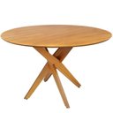 Ver imagem 3 de Conjunto Mesa Lisboa Tampo Redondo Madeira Maciça 4 Cadeiras Bless Estofadas Marrom Yescasa Bege/Whisky