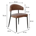 Ver imagem 6 de Conjunto Mesa Lisboa Tampo Redondo Madeira Maciça 4 Cadeiras Bless Estofadas Marrom Yescasa Bege/Whisky