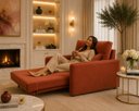 Ver imagem 2 de Poltrona Cama Solteiro 2 em 1 Conforto, Elegância Veludo:Terra Cota