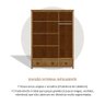 Guarda-Roupa 3 Portas 2 Gavetas Topázio 100% Madeira Maciça - 7