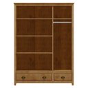 Ver mais imagens de Guarda-Roupa 3 Portas 2 Gavetas Topázio 100% Madeira Maciça Marrom/Freijó