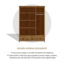 Ver imagem 7 de Guarda-Roupa 3 Portas 2 Gavetas Topázio 100% Madeira Maciça Marrom/Freijó
