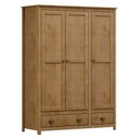 Ver imagem 3 de Guarda-Roupa 3 Portas 2 Gavetas Topázio 100% Madeira Maciça Marrom/Freijó