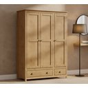 Ver imagem 2 de Guarda-Roupa 3 Portas 2 Gavetas Topázio 100% Madeira Maciça