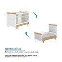 Ver imagem 7 de Quarto de Bebê Berço com Capitonê e Cômoda 100% MDF Retrô Kakau Yescasa Branco/Brilho/Amêndoa