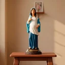 Ver imagem 2 de Imagem de Nossa Senhora Grávida de Borracha Inquebrável - Nossa Senhora do Ó - 20 cm