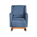 Ver imagem 3 de Poltrona Amamentação C / Balanço Cadeira Descanso Aquila com Puff Linho:azul