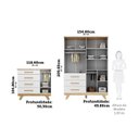 Ver imagem 5 de Quarto Infantil com Guarda-Roupa e Cômoda com Janelas 100% MDF Retrô Kakau Espresso Móveis Branco/Brilho/Amêndoa