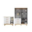 Ver imagem 4 de Quarto Infantil com Guarda-Roupa e Cômoda com Janelas 100% MDF Retrô Kakau Espresso Móveis Branco/Brilho/Amêndoa