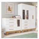 Ver imagem 1 de Quarto Infantil com Guarda-roupa e Cômoda com Janelas 100% Mdf Retrô Kakau Espresso Móveis