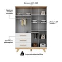 Ver imagem 6 de Quarto Infantil com Guarda-Roupa e Cômoda com Janelas 100% MDF Retrô Kakau Espresso Móveis Branco/Brilho/Amêndoa
