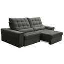 Ver imagem 4 de Sofá Retrátil Reclinável para Sala 3 Lugares 250cm Nebrasca F04 Veludo Cinza Escuro - Lyam Decor
