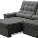 Ver imagem 5 de Sofá Retrátil Reclinável para Sala 3 Lugares 250cm Nebrasca F04 Veludo Cinza Escuro - Lyam Decor