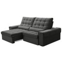 Ver imagem 1 de Sofá Retrátil Reclinável para Sala 3 Lugares 250cm Nebrasca F04 Veludo Cinza Escuro - Lyam Decor
