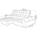Ver imagem 3 de Sofá Retrátil Reclinável para Sala 3 Lugares 250cm Nebrasca F04 Veludo Cinza Escuro - Lyam Decor