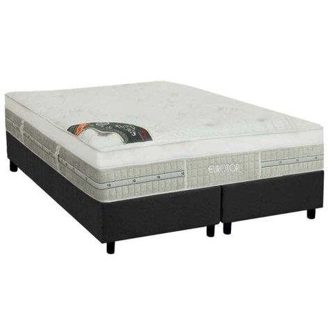 Cama Box Queen: Colchão Molas Pocket Ensacadas Castor Gold Star Slx Gran Plush Látex + Base Crc