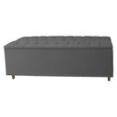 Ver imagem 1 de Calçadeira Recamier Baú Casal 140cm Diana Suede Cinza - DS Estofados