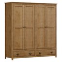 Ver imagem 3 de Guarda-Roupa 4 Portas 2 Gavetas Topázio 100% Madeira Maciça Marrom/Freijó