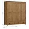 Guarda-Roupa 4 Portas 2 Gavetas Topázio 100% Madeira Maciça - 4