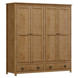 Guarda-Roupa 4 Portas 2 Gavetas de Madeira Maciça Topázio  - 3