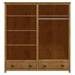 Guarda-Roupa 4 Portas 2 Gavetas Topázio 100% Madeira Maciça - 9