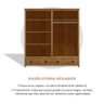 Guarda-Roupa 4 Portas 2 Gavetas Topázio 100% Madeira Maciça - 8