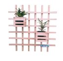 Ver imagem 1 de Painel Vertical Floreira Treliça 70x70cm com 2 Cachepot 15cm Neonx Natural sem Pintura