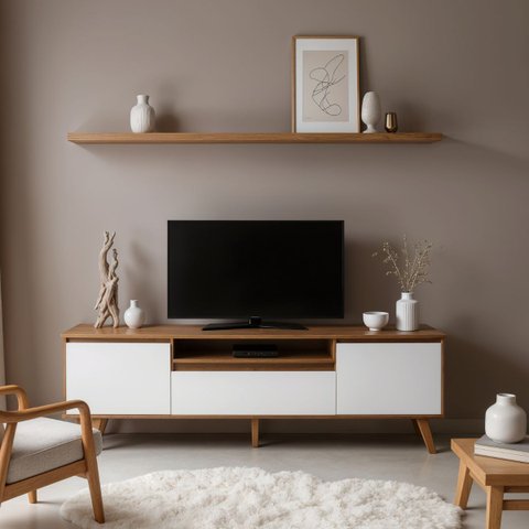 Rack para TV com Prateleira 180cm Retro MDF Freijó Dallas - On Móveis