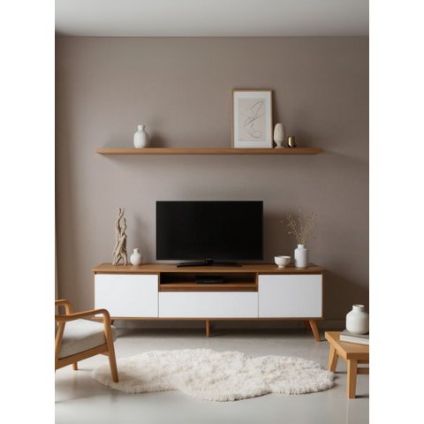 Rack para Tv com Prateleira 180cm Retro Mdf Dallas - On Móveis:freijo