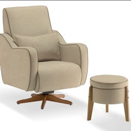 Poltrona Paula com Puff Tec. 614 - 1