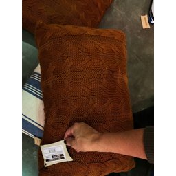 Almofada Baguete Tricô Trama Crochê Ferrugem 35x58 Lili Casa Único - 2