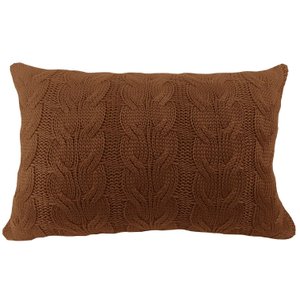 Almofada Baguete Tricô Trama Crochê Ferrugem 35x58 Lili Casa Único