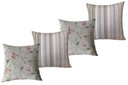 Ver imagem 1 de Almofadas Cheias Impermeável Estampa Digital 100% Algodão Kit 4 43CMX43CM:Floral Romântica e Listrad