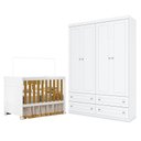 Ver imagem 1 de Berço Americano Katatau Branco Acetinado Savana - Reller e Guarda Roupa Infantil Americano 4 Portas 