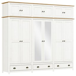 Guarda-Roupa Bipartido 12 Portas 3 Gavetas Topázio 100% Madeira Maciça - 3