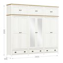 Ver imagem 4 de Guarda-Roupa Bipartido 12 Portas 3 Gavetas Topázio 100% Madeira Maciça Branco/Freijó