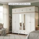 Ver imagem 5 de Guarda-Roupa Bipartido 12 Portas 3 Gavetas Topázio 100% Madeira Maciça Branco/Freijó