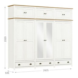 Guarda-Roupa Bipartido 12 Portas 3 Gavetas Madeira Maciça Topázio  - 6