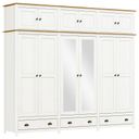 Ver imagem 3 de Guarda-Roupa Bipartido 12 Portas 3 Gavetas Topázio 100% Madeira Maciça Branco/Freijó