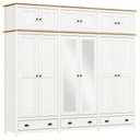 Ver imagem 3 de Guarda-Roupa Bipartido 12 Portas 3 Gavetas Topázio 100% Madeira Maciça Branco/Freijó