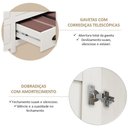 Ver imagem 6 de Guarda-Roupa Bipartido 12 Portas 3 Gavetas Topázio 100% Madeira Maciça Branco/Freijó