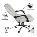 Ver imagem 2 de Cadeira de Escritório Presidente Oficial Reclinável Ergonômica com Apoio para Cabeça Branco